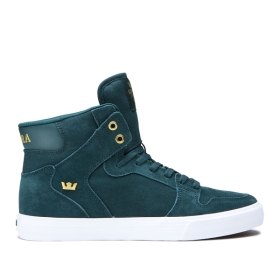 Tenis Altos Supra VAIDER Hombre Verde/Doradas/Blancas (MX-40712)